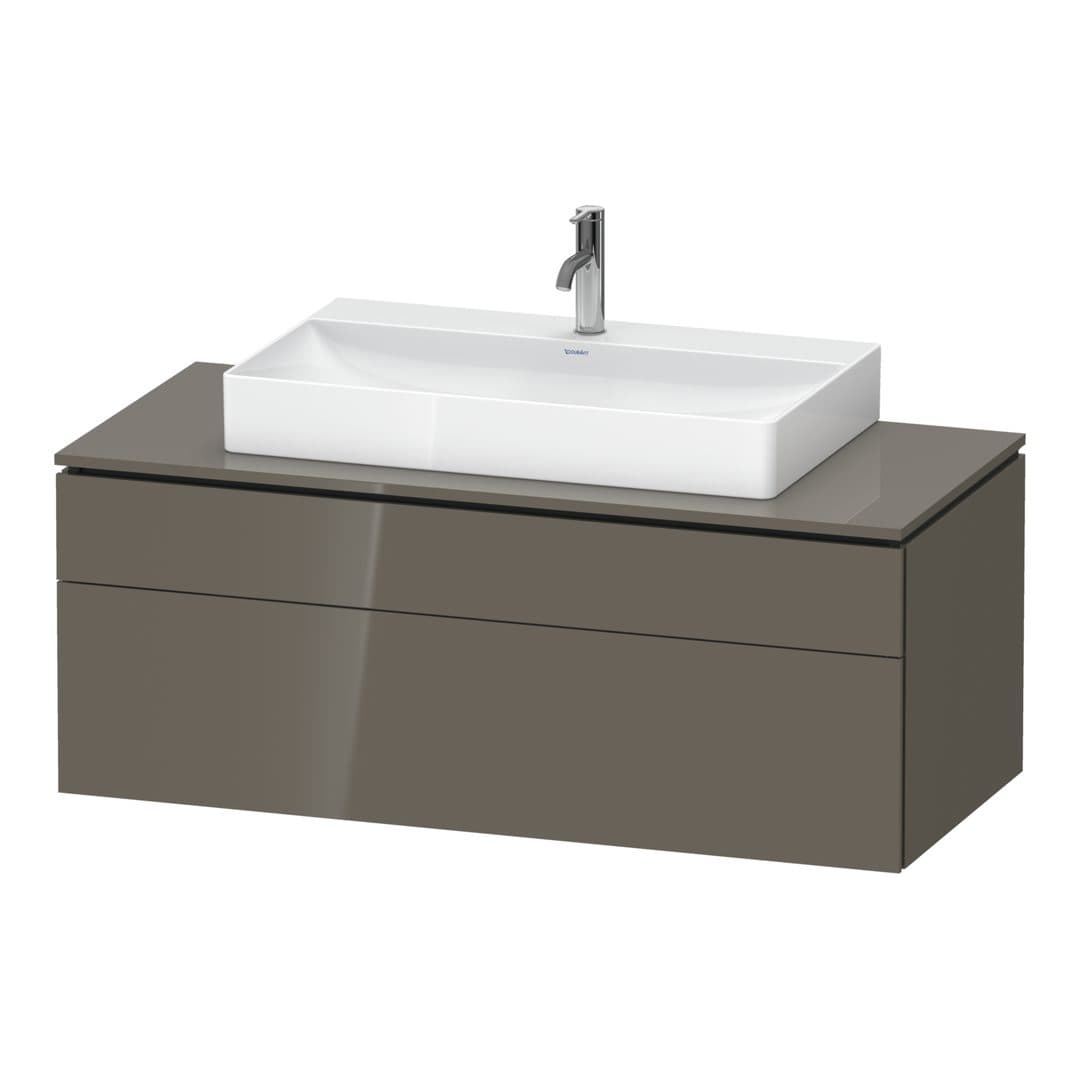 Duravit L-Cube – Έπιπλο Νιπτήρα – 1220 mm, για κονσόλα, 2 συρτάρια, νιπτήρας κέντρο – Flannel Grey High Gloss, Lacquer (LC4882089890000)