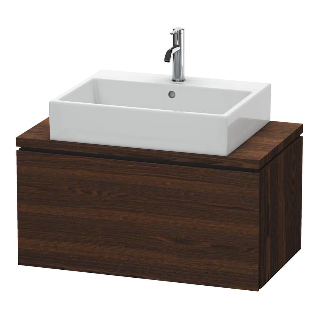 Duravit L-Cube – Έπιπλο Νιπτήρα – 820 mm, για κονσόλα, 1 συρτάρι, νιπτήρας κέντρο, Compact – Brushed walnut Matt, Real wood veneer (LC580206969)