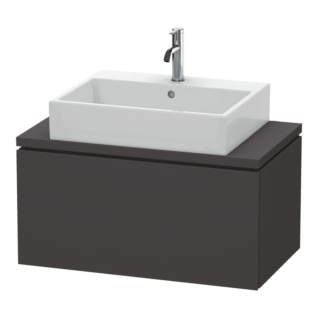Duravit L-Cube – Έπιπλο Νιπτήρα – 820 mm, για κονσόλα, 1 συρτάρι, νιπτήρας κέντρο, Compact – Graphite Super Matt, Decor (LC580208080)