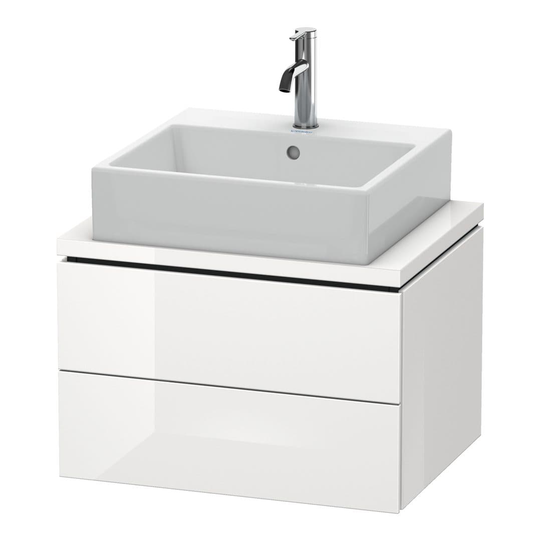 Duravit L-Cube – Έπιπλο Νιπτήρα – 620 mm, για κονσόλα, 2 συρτάρια, νιπτήρας κέντρο, Compact – White High Gloss, Decor (LC580502222)