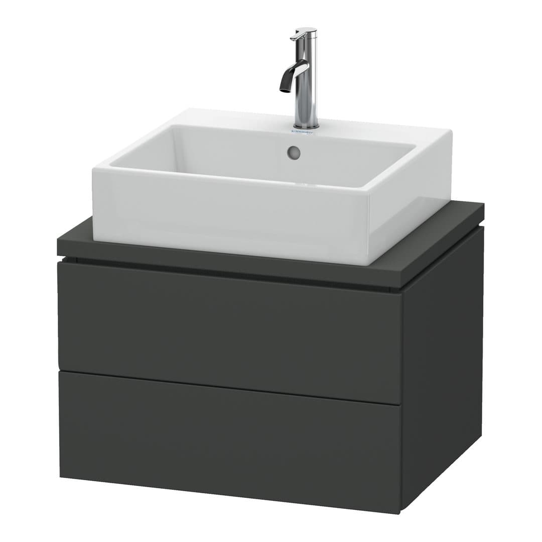 Duravit L-Cube – Έπιπλο Νιπτήρα – 620 mm, για κονσόλα, 2 συρτάρια, νιπτήρας κέντρο, Compact – Graphite Matt, Decor (LC580504949)