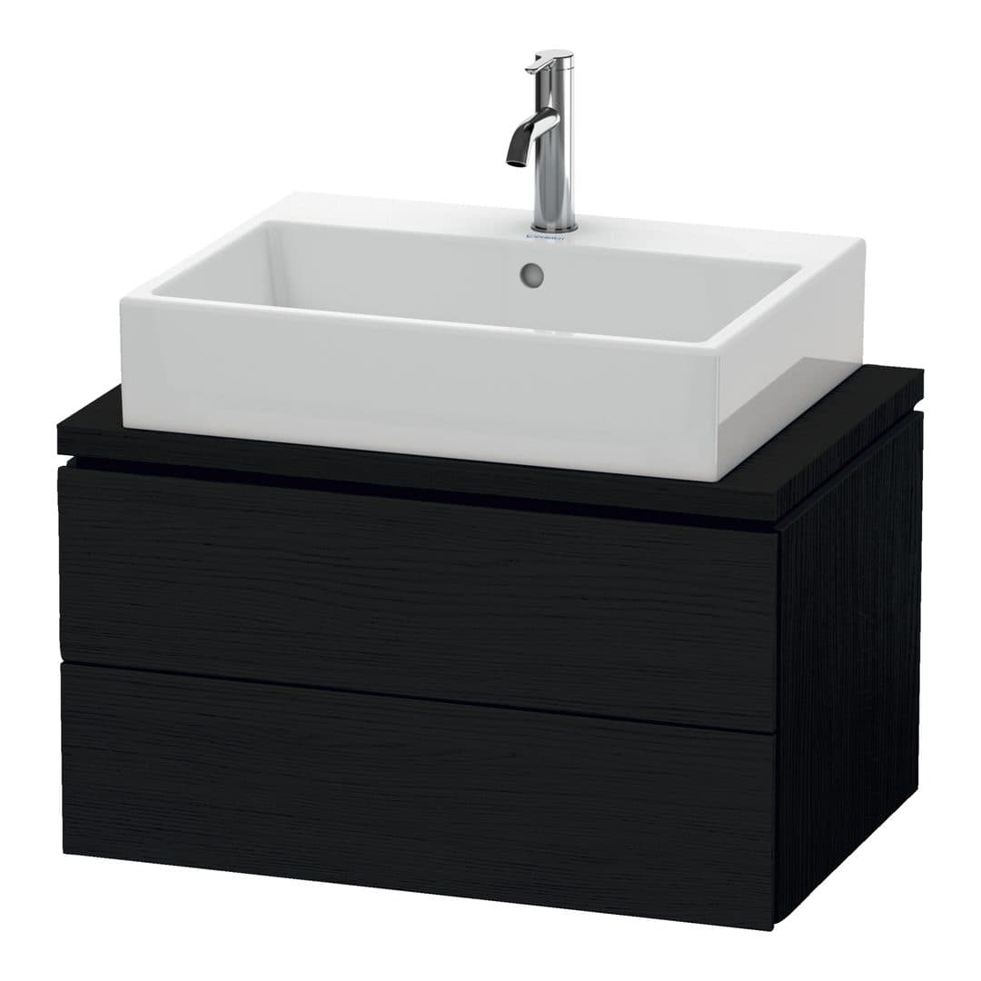 Duravit L-Cube – Έπιπλο Νιπτήρα – 720 mm, για κονσόλα, 2 συρτάρια, νιπτήρας κέντρο, Compact – Black oak Matt, Decor (LC580601616)