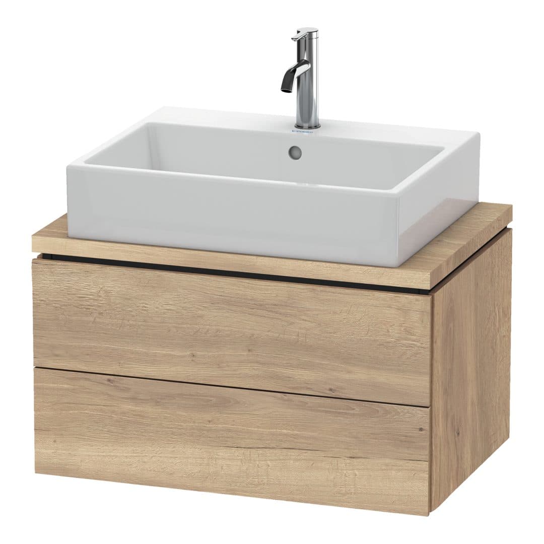 Duravit L-Cube – Έπιπλο Νιπτήρα – 720 mm, για κονσόλα, 2 συρτάρια, νιπτήρας κέντρο, Compact – Marbled Oak Matt, Decor (LC580605555)
