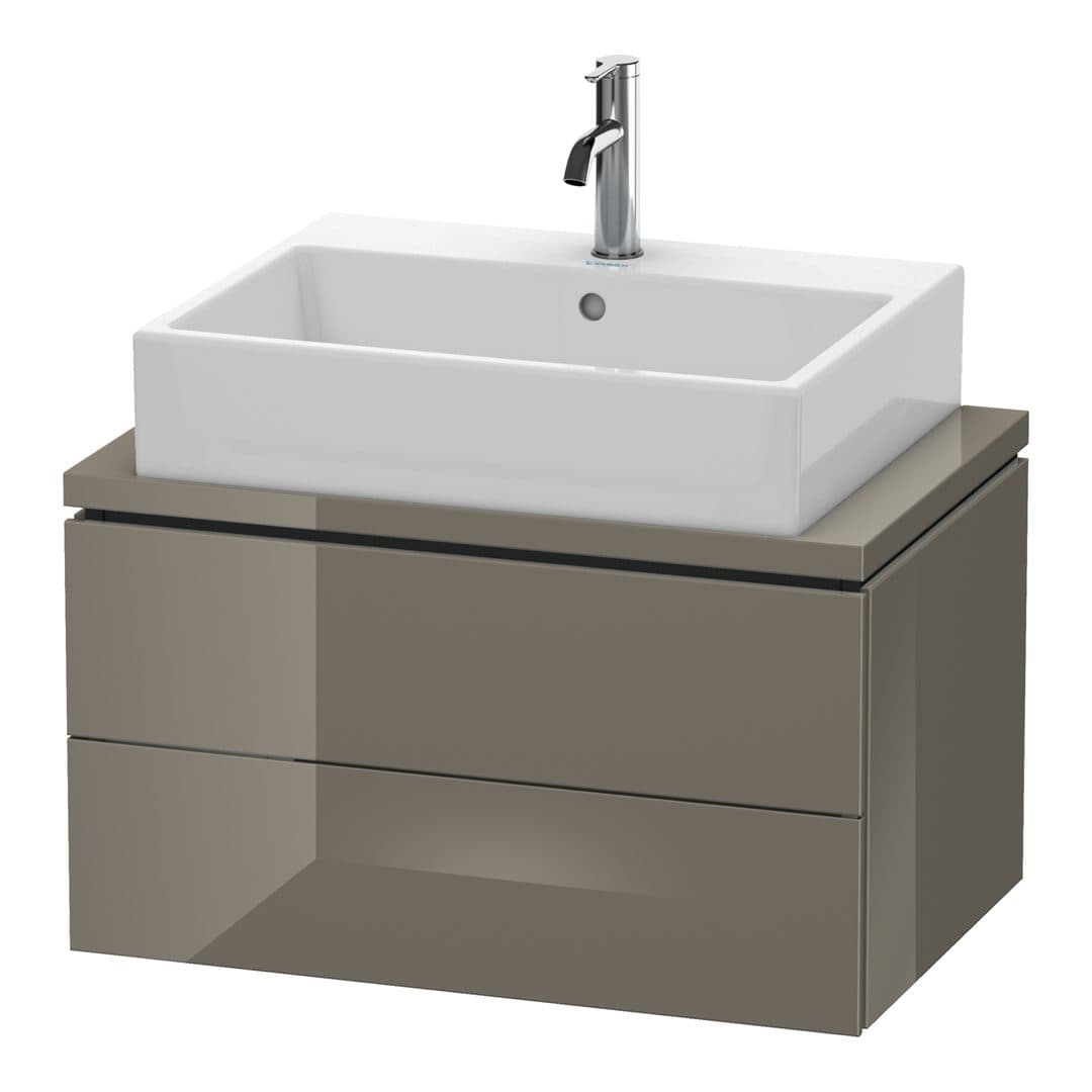 Duravit L-Cube – Έπιπλο Νιπτήρα – 720 mm, για κονσόλα, 2 συρτάρια, νιπτήρας κέντρο, Compact – Flannel Grey High Gloss, Lacquer (LC580608989)