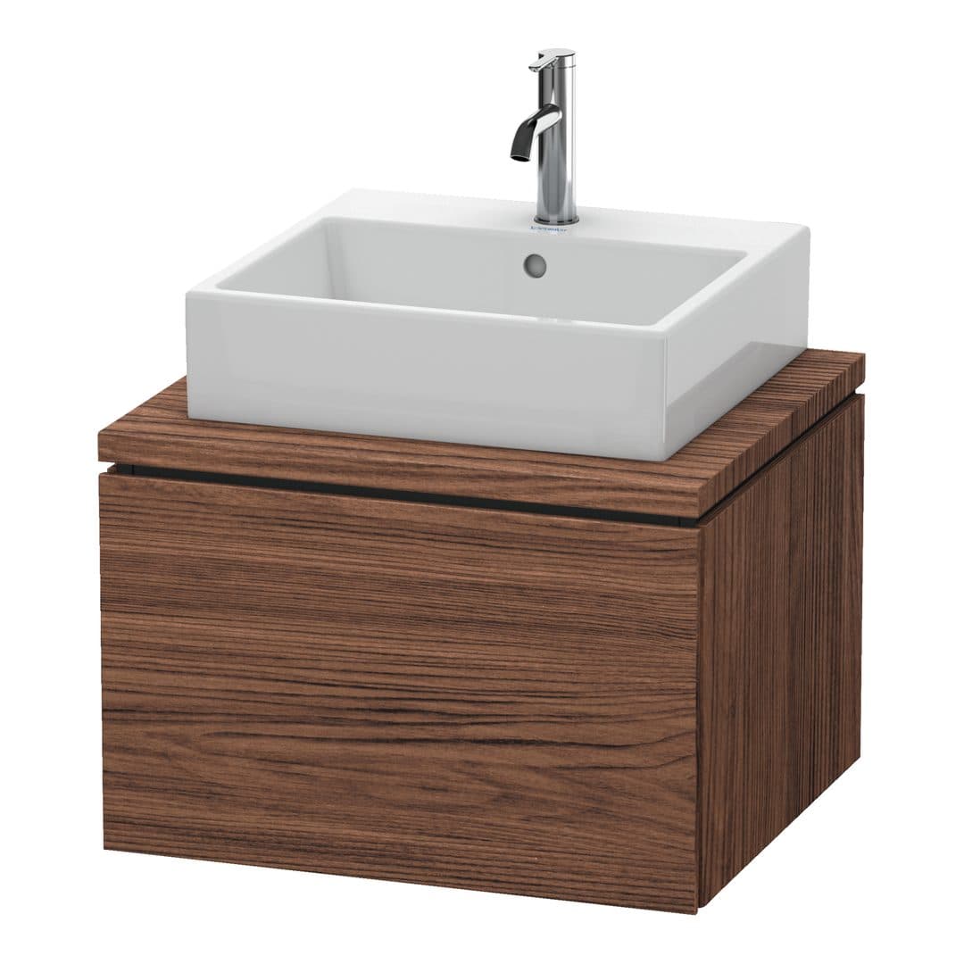 Duravit L-Cube – Έπιπλο Νιπτήρα – 620 mm, για κονσόλα, 1 συρτάρι, νιπτήρας κέντρο – Walnut dark Matt, Decor (LC581002121)