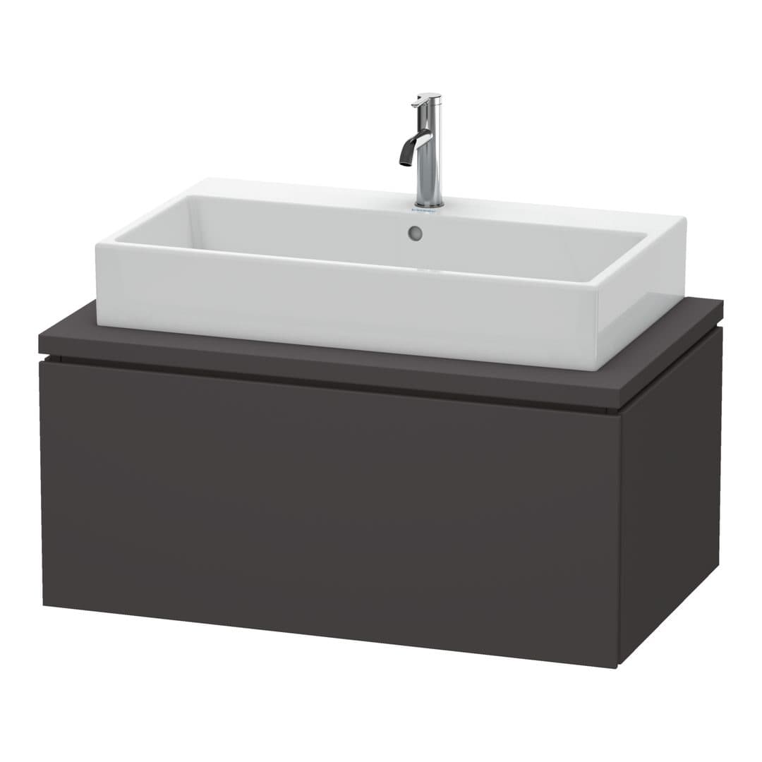 Duravit L-Cube – Έπιπλο Νιπτήρα – 920 mm, για κονσόλα, 1 συρτάρι, νιπτήρας κέντρο – Graphite Super Matt, Decor (LC581308080)