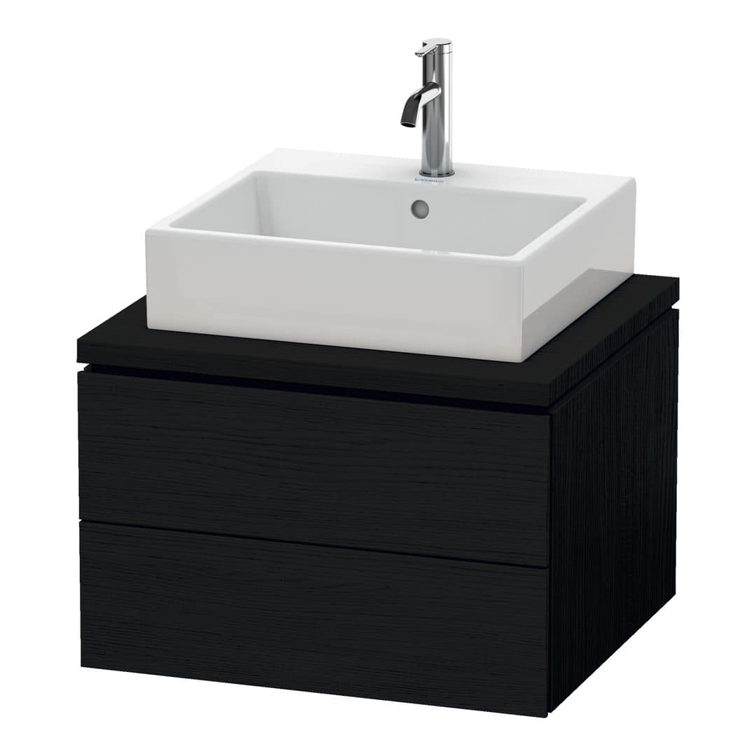 Duravit L-Cube – Έπιπλο Νιπτήρα – 620 mm, για κονσόλα, 2 συρτάρια, νιπτήρας κέντρο – Black oak Matt, Decor (LC581501616)