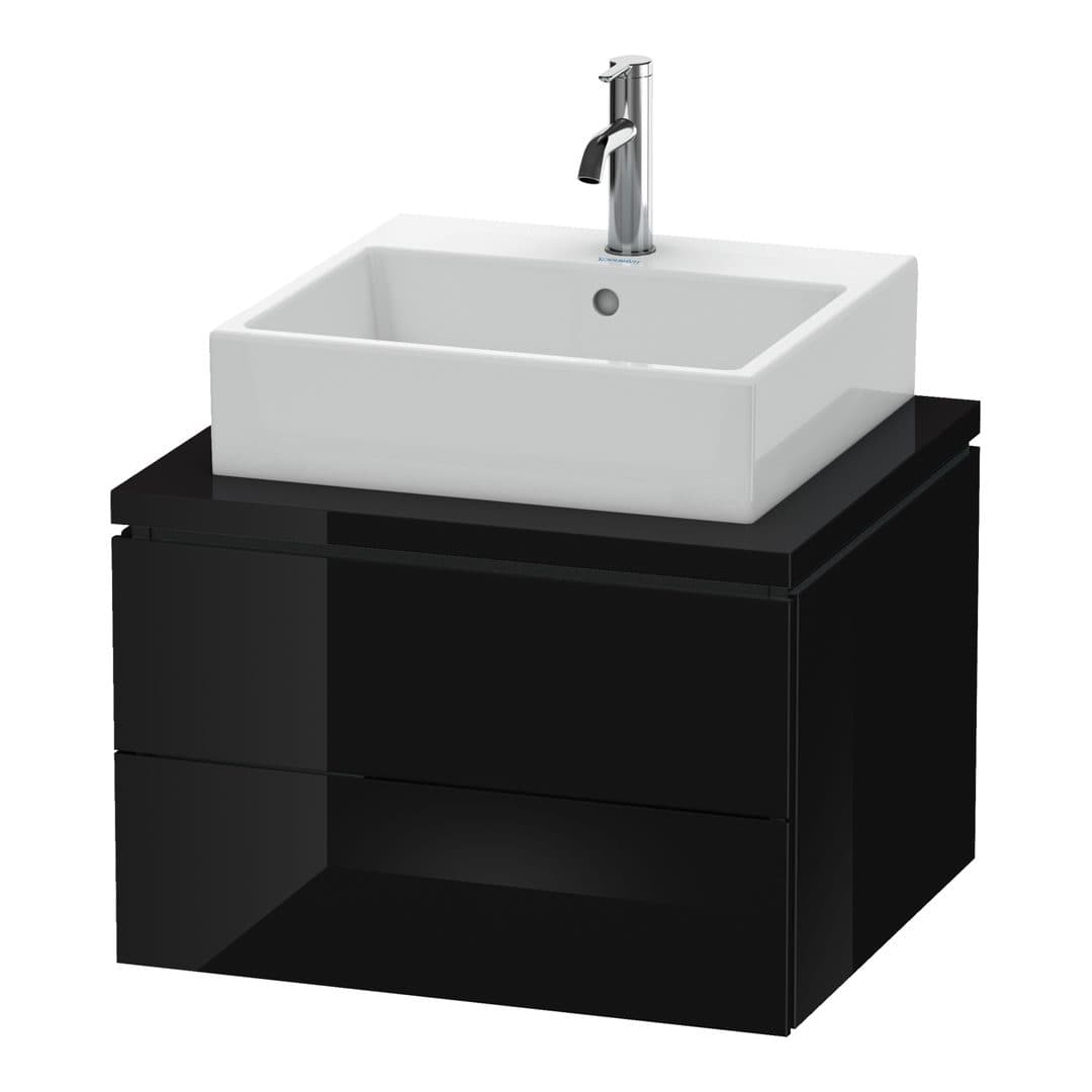Duravit L-Cube – Έπιπλο Νιπτήρα – 620 mm, για κονσόλα, 2 συρτάρια, νιπτήρας κέντρο – Black High Gloss, Lacquer (LC581504040)