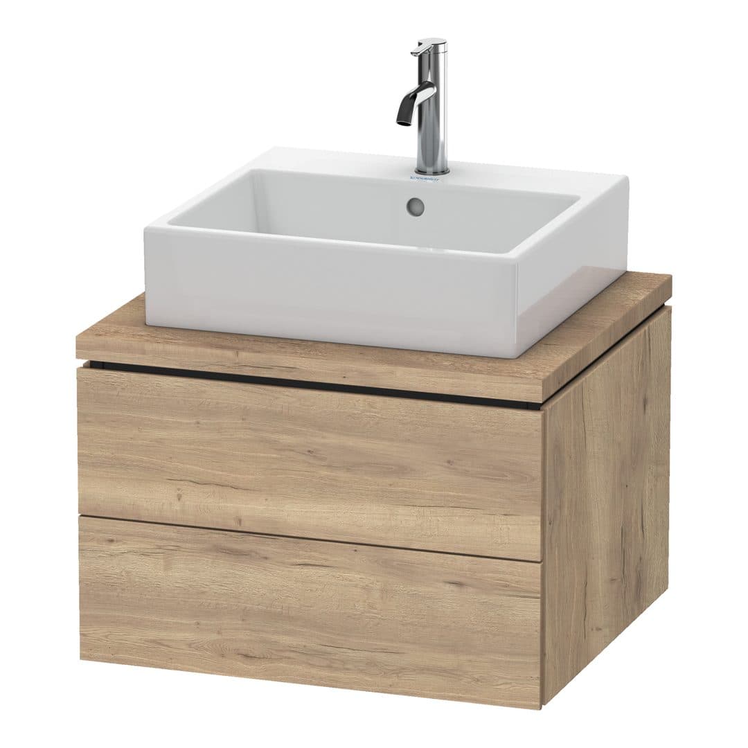 Duravit L-Cube – Έπιπλο Νιπτήρα – 620 mm, για κονσόλα, 2 συρτάρια, νιπτήρας κέντρο – Marbled Oak Matt, Decor (LC581505555)