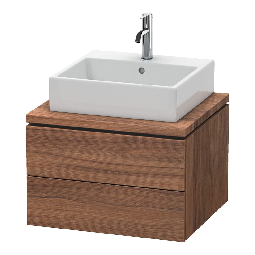 Duravit L-Cube – Έπιπλο Νιπτήρα – 620 mm, για κονσόλα, 2 συρτάρια, νιπτήρας κέντρο – Walnut Matt, Decor (LC581507979)