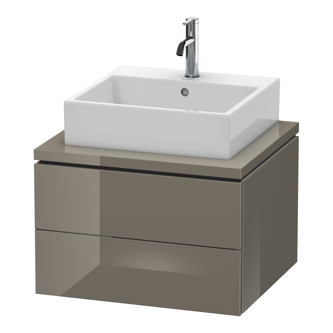 Duravit L-Cube – Έπιπλο Νιπτήρα – 620 mm, για κονσόλα, 2 συρτάρια, νιπτήρας κέντρο – Flannel Grey High Gloss, Lacquer (LC581508989)