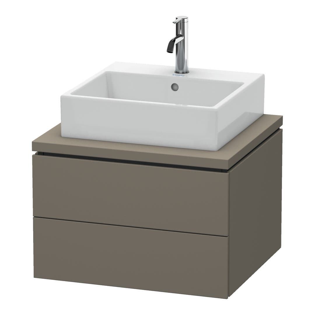 Duravit L-Cube – Έπιπλο Νιπτήρα – 620 mm, για κονσόλα, 2 συρτάρια, νιπτήρας κέντρο – Flannel Grey Satin Matt, Lacquer (LC581509090)