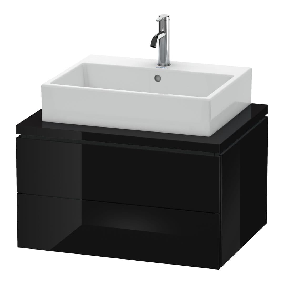 Duravit L-Cube – Έπιπλο Νιπτήρα – 720 mm, για κονσόλα, 2 συρτάρια, νιπτήρας κέντρο – Black High Gloss, Lacquer (LC581604040)
