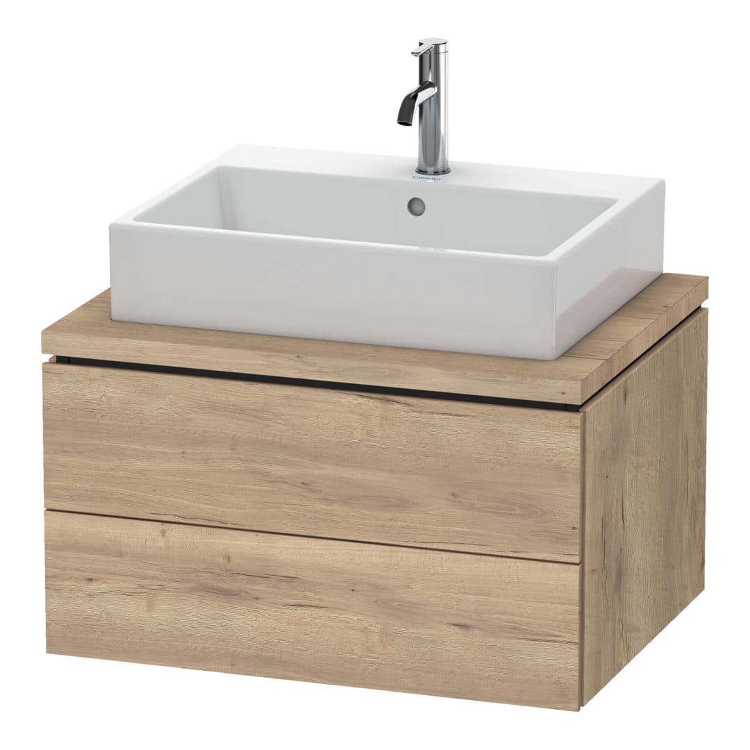 Duravit L-Cube – Έπιπλο Νιπτήρα – 720 mm, για κονσόλα, 2 συρτάρια, νιπτήρας κέντρο – Marbled Oak Matt, Decor (LC581605555)