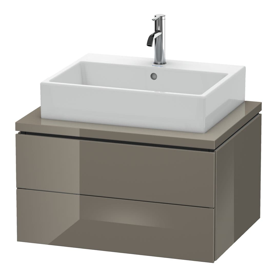 Duravit L-Cube – Έπιπλο Νιπτήρα – 720 mm, για κονσόλα, 2 συρτάρια, νιπτήρας κέντρο – Flannel Grey High Gloss, Lacquer (LC581608989)