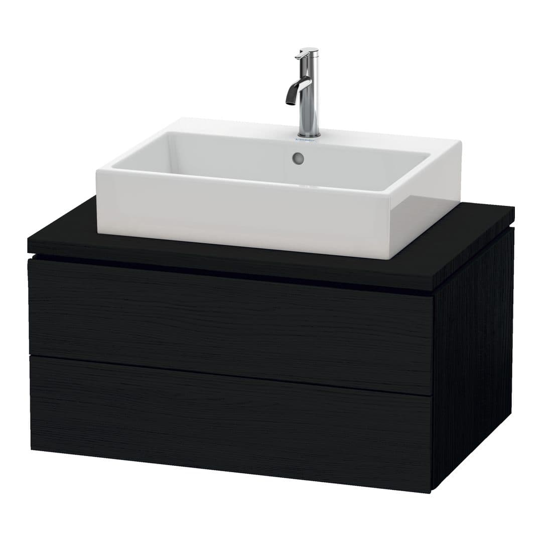 Duravit L-Cube – Έπιπλο Νιπτήρα – 820 mm, για κονσόλα, 2 συρτάρια, νιπτήρας κέντρο, 820 x 547 x 400 mm – Black oak Matt, Decor (LC581701616)
