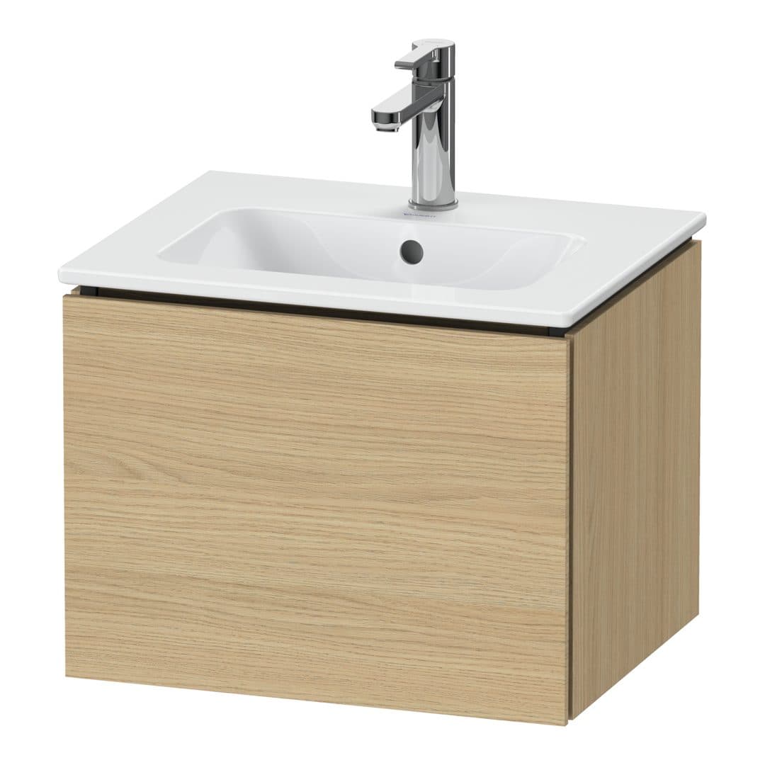Duravit L-Cube – Έπιπλο Νιπτήρα – 520 mm, 1 συρτάρι, νιπτήρας κέντρο, Compact – Natural oak, Decor (LC611803030)