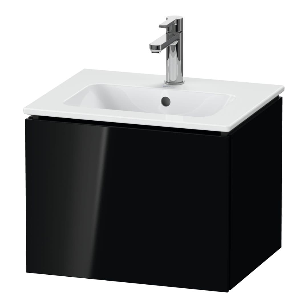 Duravit L-Cube – Έπιπλο Νιπτήρα – 520 mm, 1 συρτάρι, νιπτήρας κέντρο, Compact – Black High Gloss, Lacquer (LC611804040)