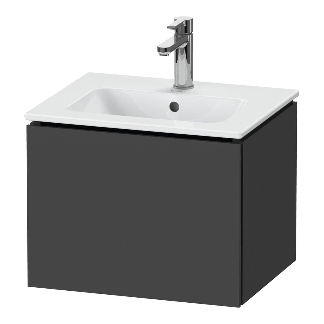 Duravit L-Cube – Έπιπλο Νιπτήρα – 520 mm, 1 συρτάρι, νιπτήρας κέντρο, Compact – Graphite Matt, Decor (LC611804949)
