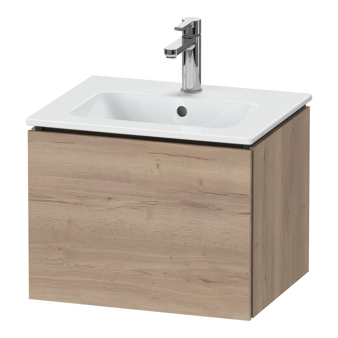 Duravit L-Cube – Έπιπλο Νιπτήρα – 520 mm, 1 συρτάρι, νιπτήρας κέντρο, Compact – Marbled Oak Matt, Decor (LC611805555)