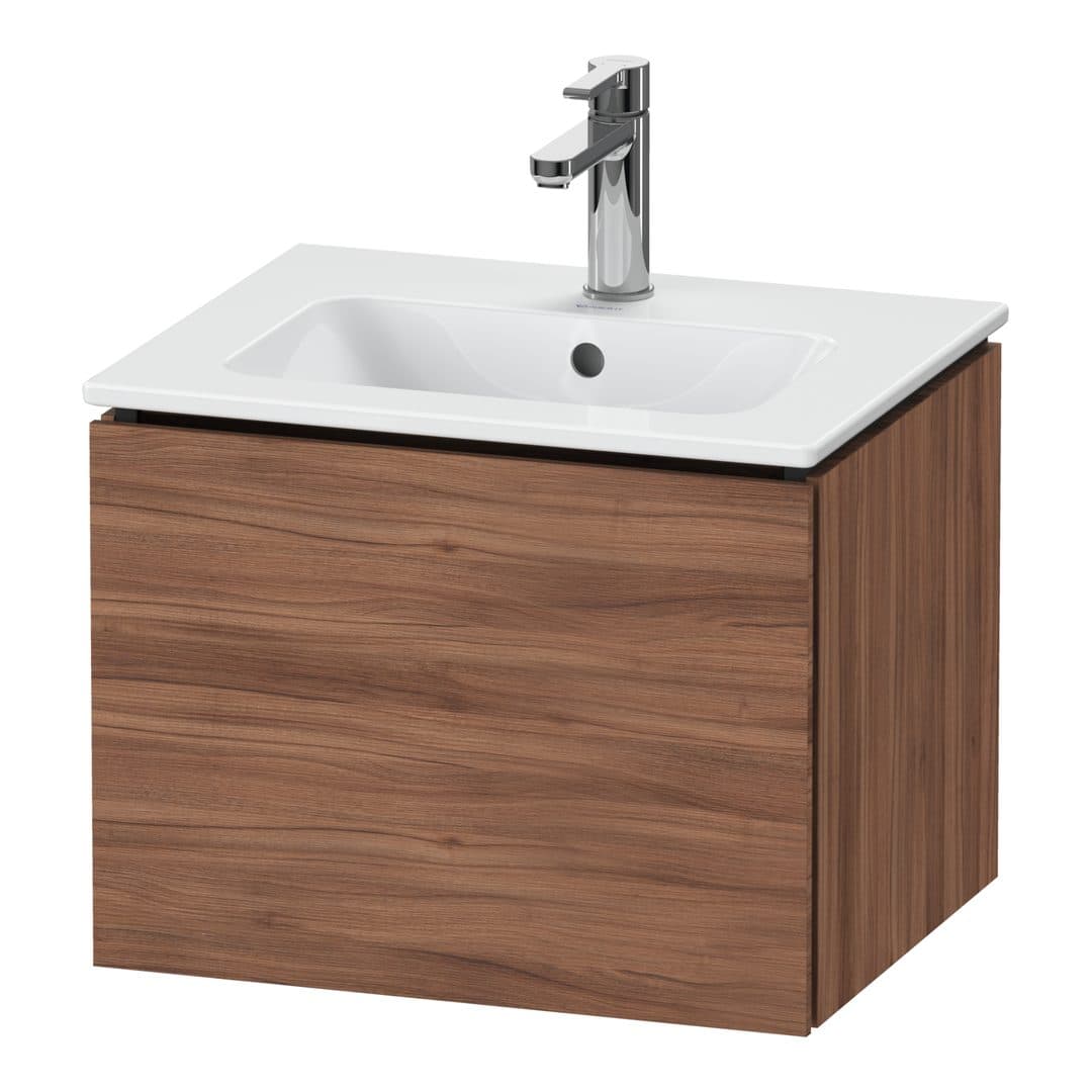 Duravit L-Cube – Έπιπλο Νιπτήρα – 520 mm, 1 συρτάρι, νιπτήρας κέντρο, Compact – Walnut Matt, Decor (LC611807979)