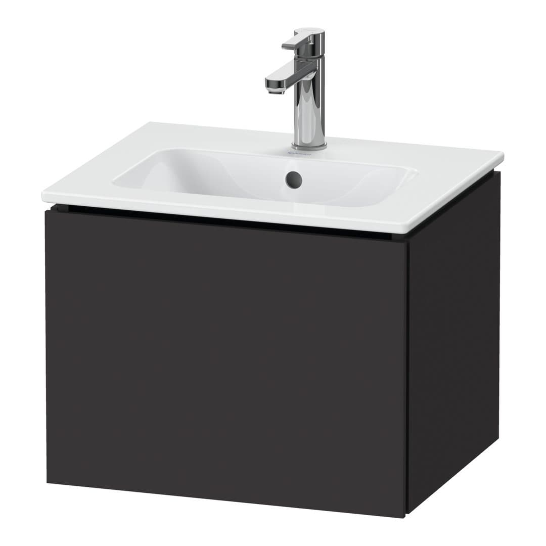 Duravit L-Cube – Έπιπλο Νιπτήρα – 520 mm, 1 συρτάρι, νιπτήρας κέντρο, Compact – Graphite Super Matt, Decor (LC611808080)