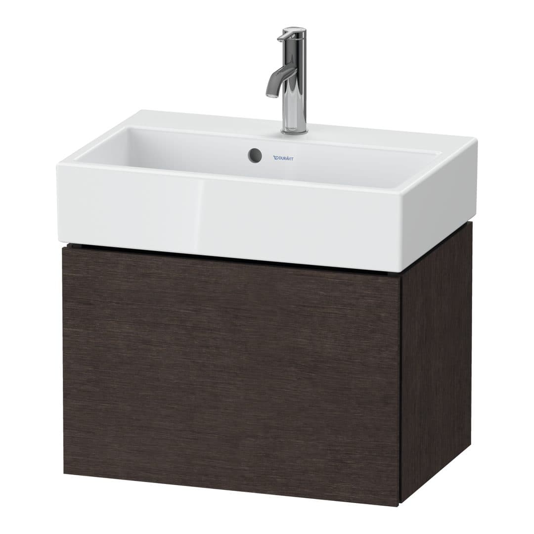Duravit L-Cube – Έπιπλο Νιπτήρα – 584 mm, 1 συρτάρι, νιπτήρας κέντρο, Compact – Brushed dark oak Matt, Real wood veneer (LC611907272)