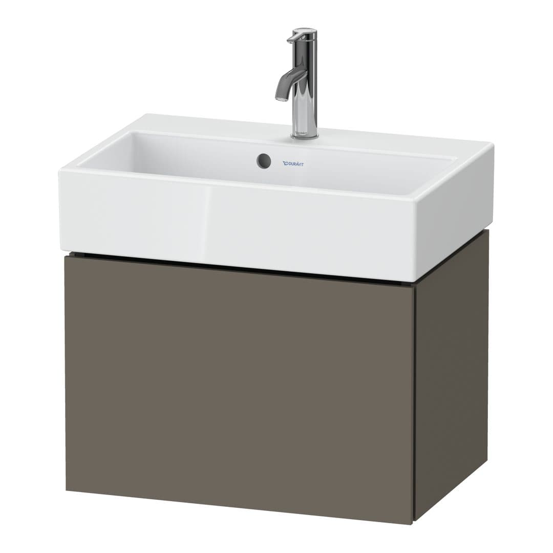 Duravit L-Cube – Έπιπλο Νιπτήρα – 584 mm, 1 συρτάρι, νιπτήρας κέντρο, Compact – Flannel Grey Satin Matt, Lacquer (LC611909090)