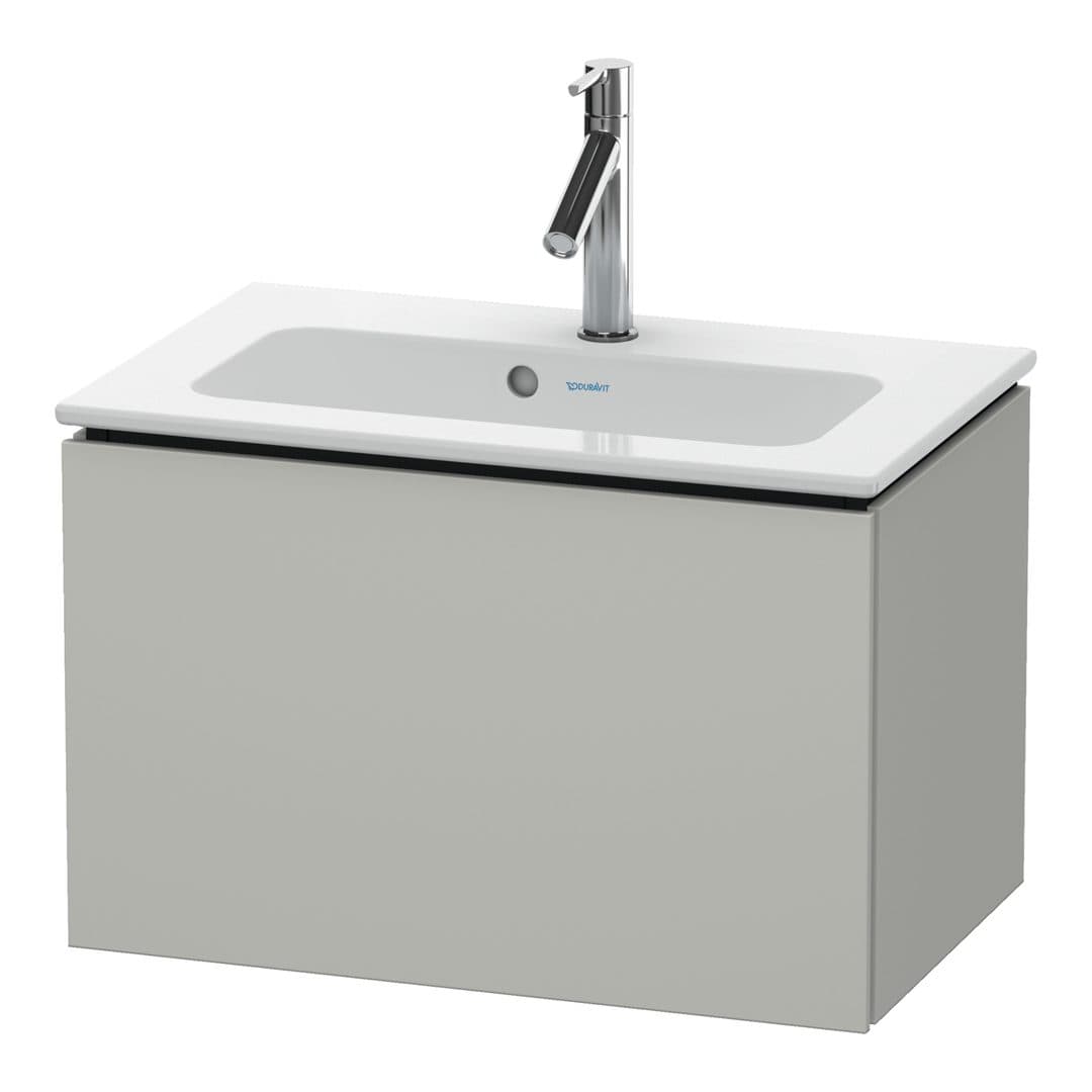 Duravit L-Cube – Έπιπλο Νιπτήρα – 620 mm, 1 συρτάρι, νιπτήρας κέντρο, Compact – Concrete grey Matt, Decor (LC615600707)