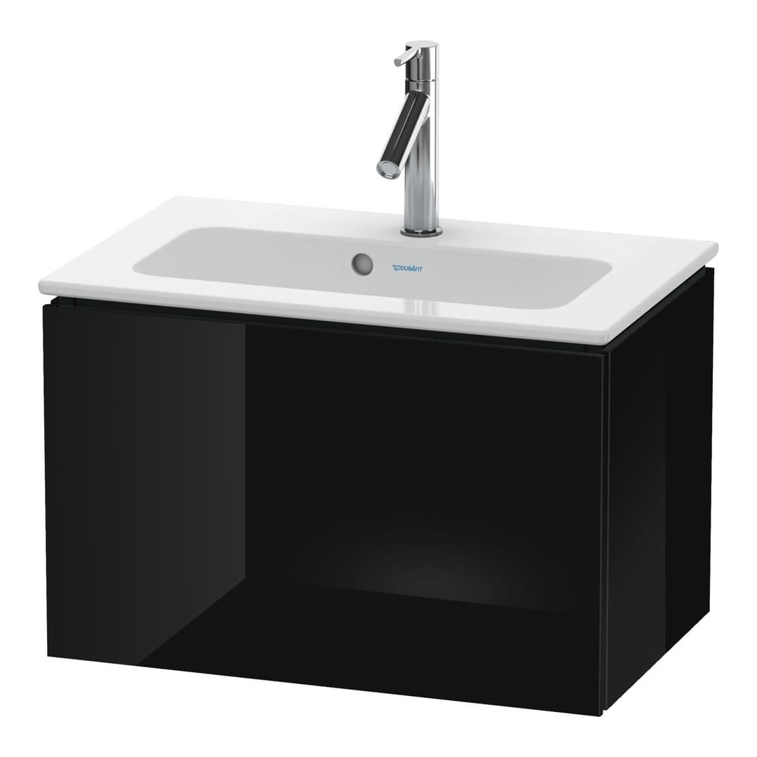 Duravit L-Cube – Έπιπλο Νιπτήρα – 620 mm, 1 συρτάρι, νιπτήρας κέντρο, Compact – Black High Gloss, Lacquer (LC615604040)