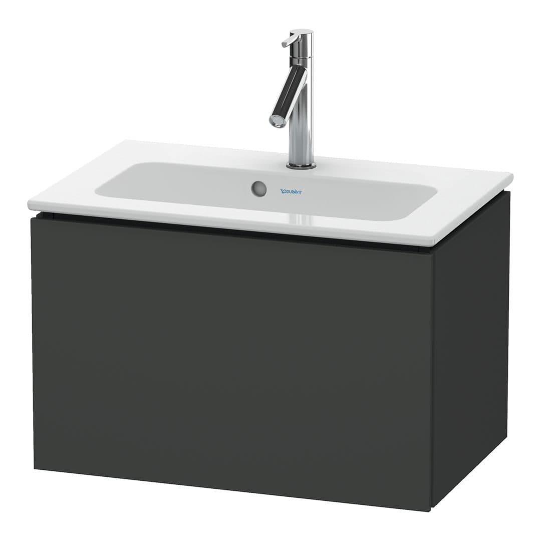 Duravit L-Cube – Έπιπλο Νιπτήρα – 620 mm, 1 συρτάρι, νιπτήρας κέντρο, Compact – Graphite Matt, Decor (LC615604949)