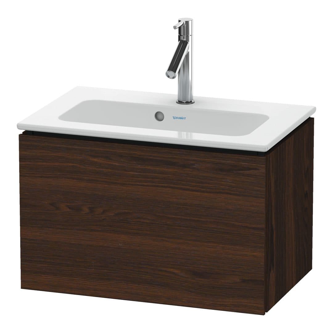 Duravit L-Cube – Έπιπλο Νιπτήρα – 620 mm, 1 συρτάρι, νιπτήρας κέντρο, Compact – Brushed walnut Matt, Real wood veneer (LC615606969)