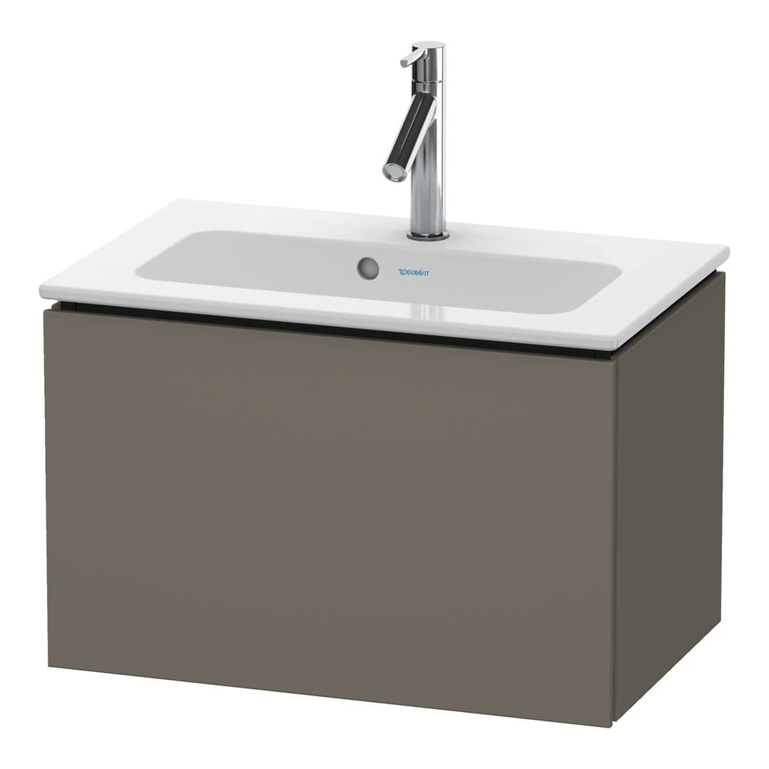 Duravit L-Cube – Έπιπλο Νιπτήρα – 620 mm, 1 συρτάρι, νιπτήρας κέντρο, Compact – Flannel Grey Satin Matt, Lacquer (LC615609090)