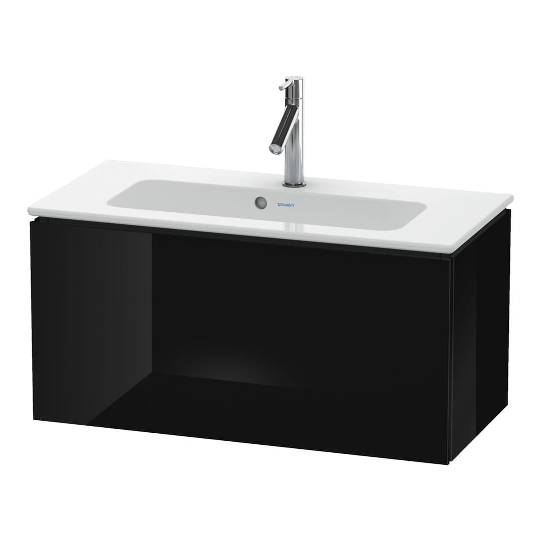 Duravit L-Cube – Έπιπλο Νιπτήρα – 820 mm, 1 συρτάρι, νιπτήρας κέντρο, Compact – Black High Gloss, Lacquer (LC615704040)