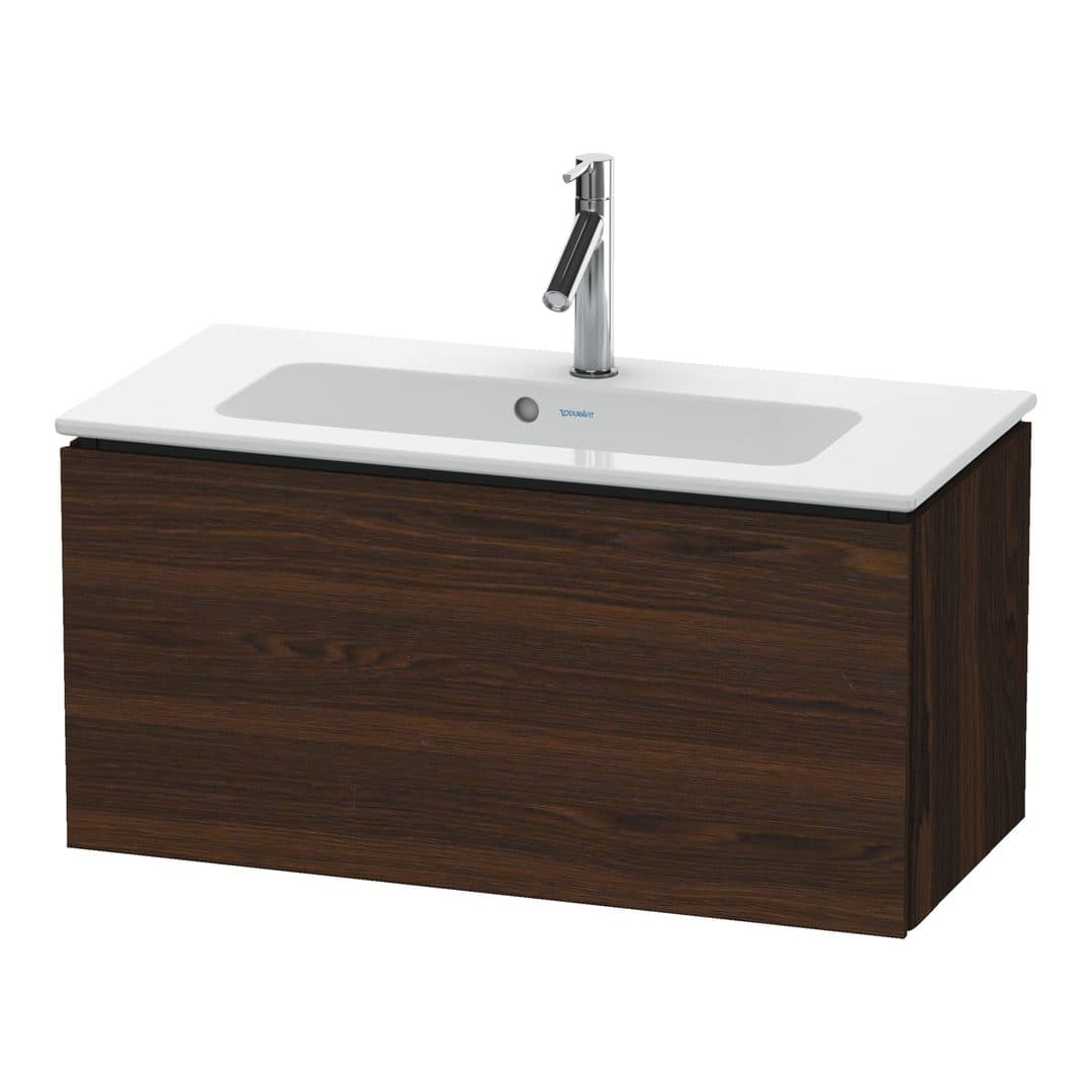Duravit L-Cube – Έπιπλο Νιπτήρα – 820 mm, 1 συρτάρι, νιπτήρας κέντρο, Compact – Brushed walnut Matt, Real wood veneer (LC615706969)