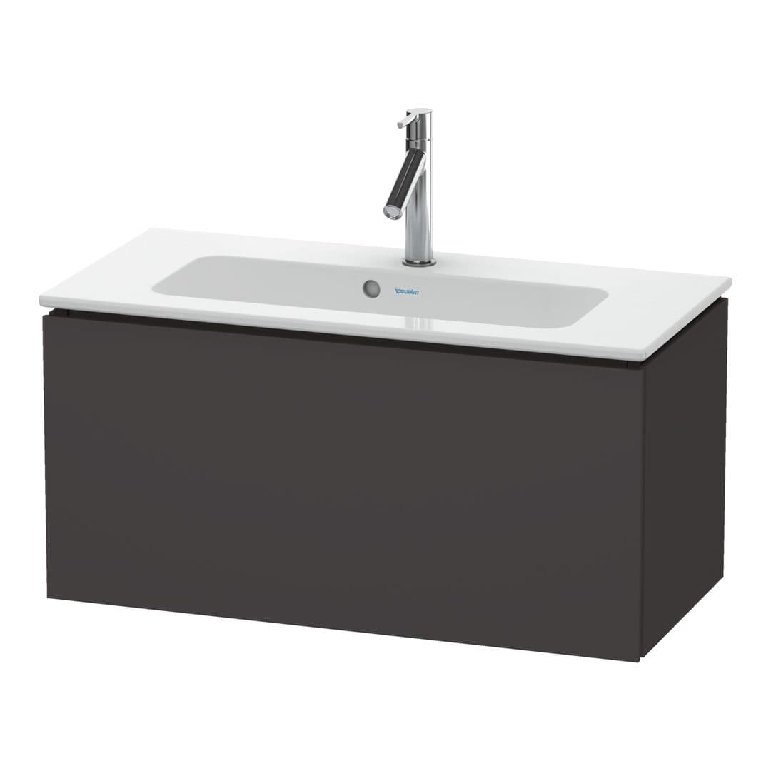 Duravit L-Cube – Έπιπλο Νιπτήρα – 820 mm, 1 συρτάρι, νιπτήρας κέντρο, Compact – Graphite Super Matt, Decor (LC615708080)