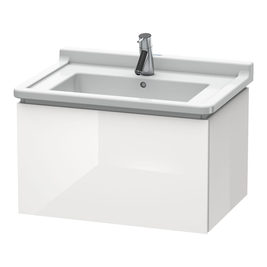 Duravit L-Cube – Έπιπλο Νιπτήρα – 670 mm, 1 συρτάρι, νιπτήρας κέντρο – White High Gloss, Decor (LC616402222)