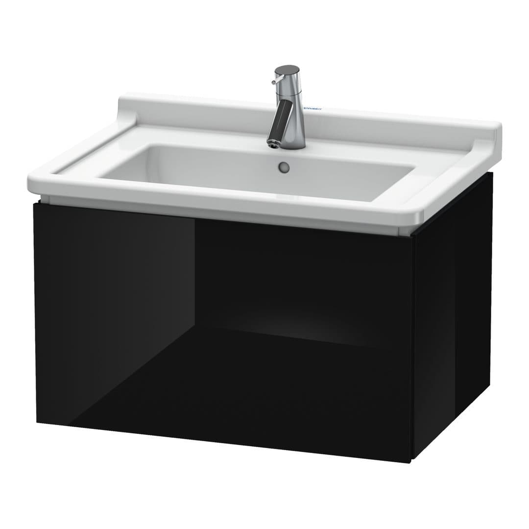 Duravit L-Cube – Έπιπλο Νιπτήρα – 670 mm, 1 συρτάρι, νιπτήρας κέντρο – Black High Gloss, Lacquer (LC616404040)