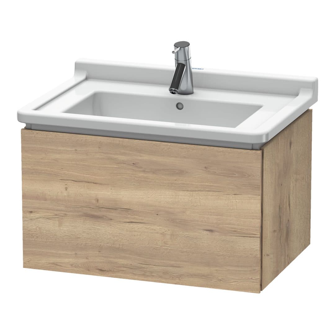 Duravit L-Cube – Έπιπλο Νιπτήρα – 670 mm, 1 συρτάρι, νιπτήρας κέντρο – Marbled Oak Matt, Decor (LC616405555)