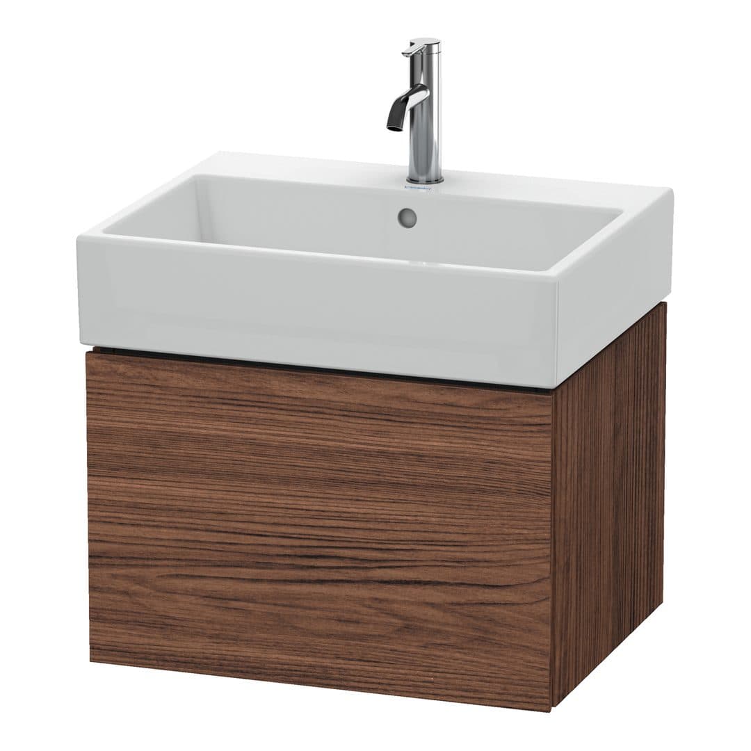 Duravit L-Cube – Έπιπλο Νιπτήρα – 584 mm, 1 συρτάρι, νιπτήρας κέντρο – Walnut dark Matt, Decor (LC617502121)