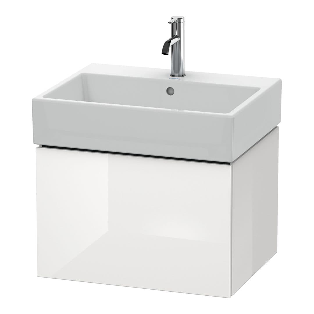 Duravit L-Cube – Έπιπλο Νιπτήρα – 584 mm, 1 συρτάρι, νιπτήρας κέντρο – White High Gloss, Decor (LC617502222)