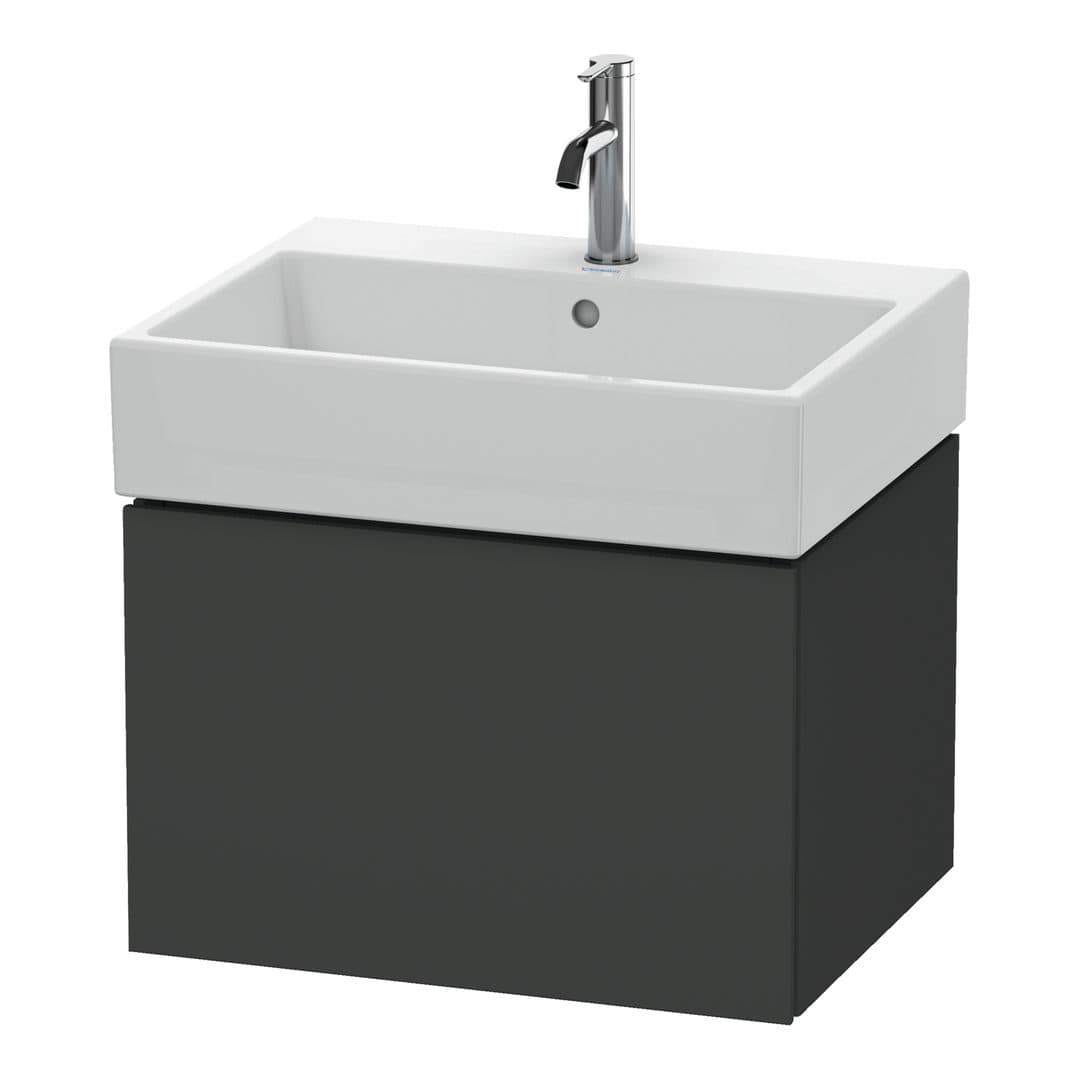 Duravit L-Cube – Έπιπλο Νιπτήρα – 584 mm, 1 συρτάρι, νιπτήρας κέντρο – Graphite Matt, Decor (LC617504949)