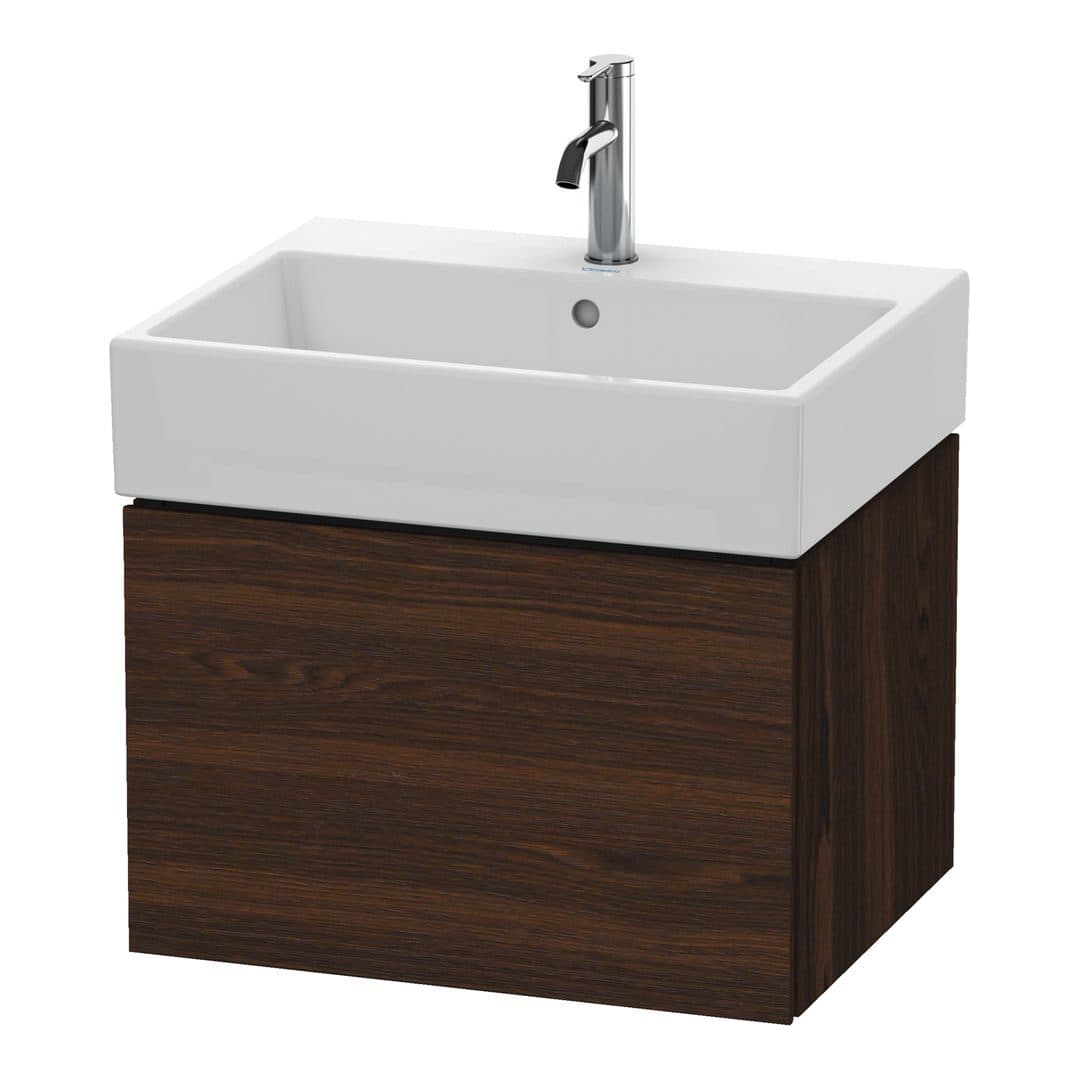 Duravit L-Cube – Έπιπλο Νιπτήρα – 584 mm, 1 συρτάρι, νιπτήρας κέντρο – Brushed walnut Matt, Real wood veneer (LC617506969)