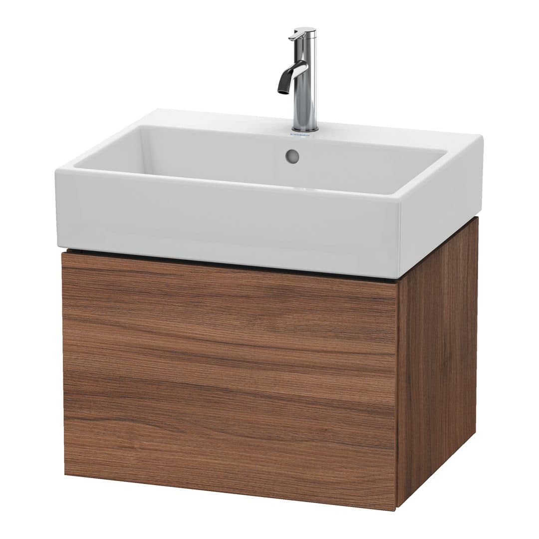 Duravit L-Cube – Έπιπλο Νιπτήρα – 584 mm, 1 συρτάρι, νιπτήρας κέντρο – Walnut Matt, Decor (LC617507979)