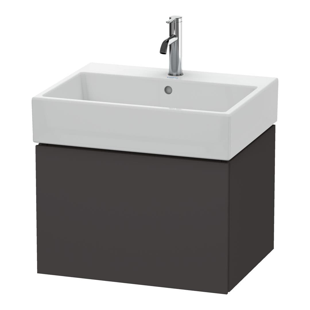Duravit L-Cube – Έπιπλο Νιπτήρα – 584 mm, 1 συρτάρι, νιπτήρας κέντρο – Graphite Super Matt, Decor (LC617508080)