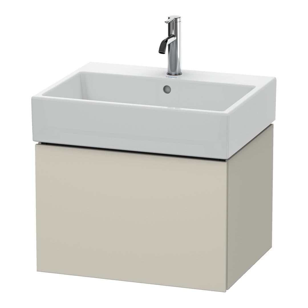 Duravit L-Cube – Έπιπλο Νιπτήρα – 584 mm, 1 συρτάρι, νιπτήρας κέντρο – Taupe Super Matt, Decor (LC617508383)