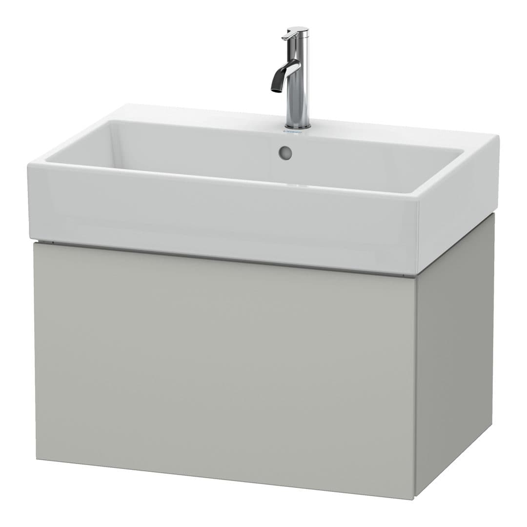 Duravit L-Cube – Έπιπλο Νιπτήρα – 684 mm, 1 συρτάρι, νιπτήρας κέντρο – Concrete grey Matt, Decor (LC617600707)