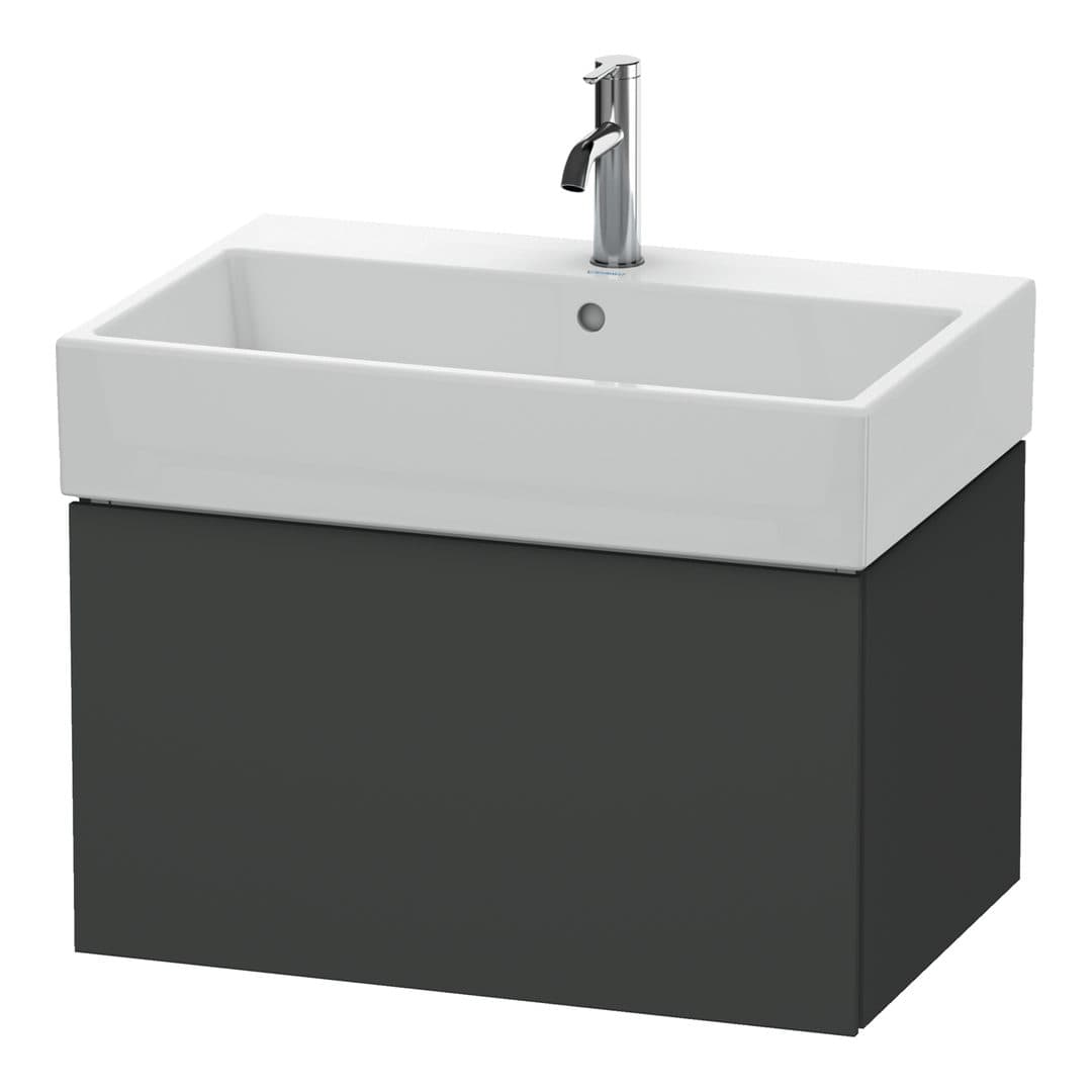 Duravit L-Cube – Έπιπλο Νιπτήρα – 684 mm, 1 συρτάρι, νιπτήρας κέντρο – Graphite Matt, Decor (LC617604949)