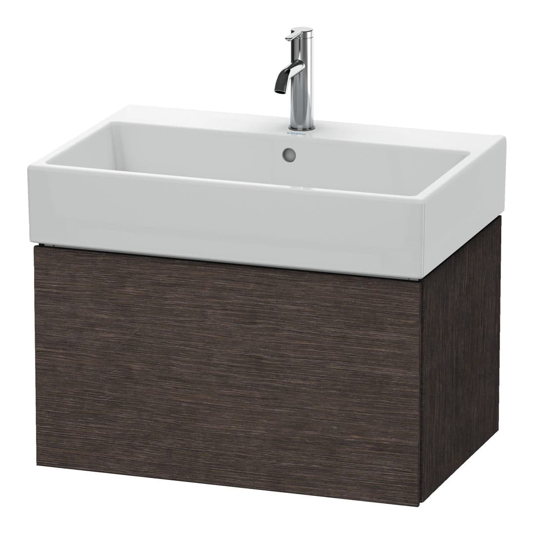 Duravit L-Cube – Έπιπλο Νιπτήρα – 684 mm, 1 συρτάρι, νιπτήρας κέντρο – Brushed dark oak Matt, Real wood veneer (LC617607272)