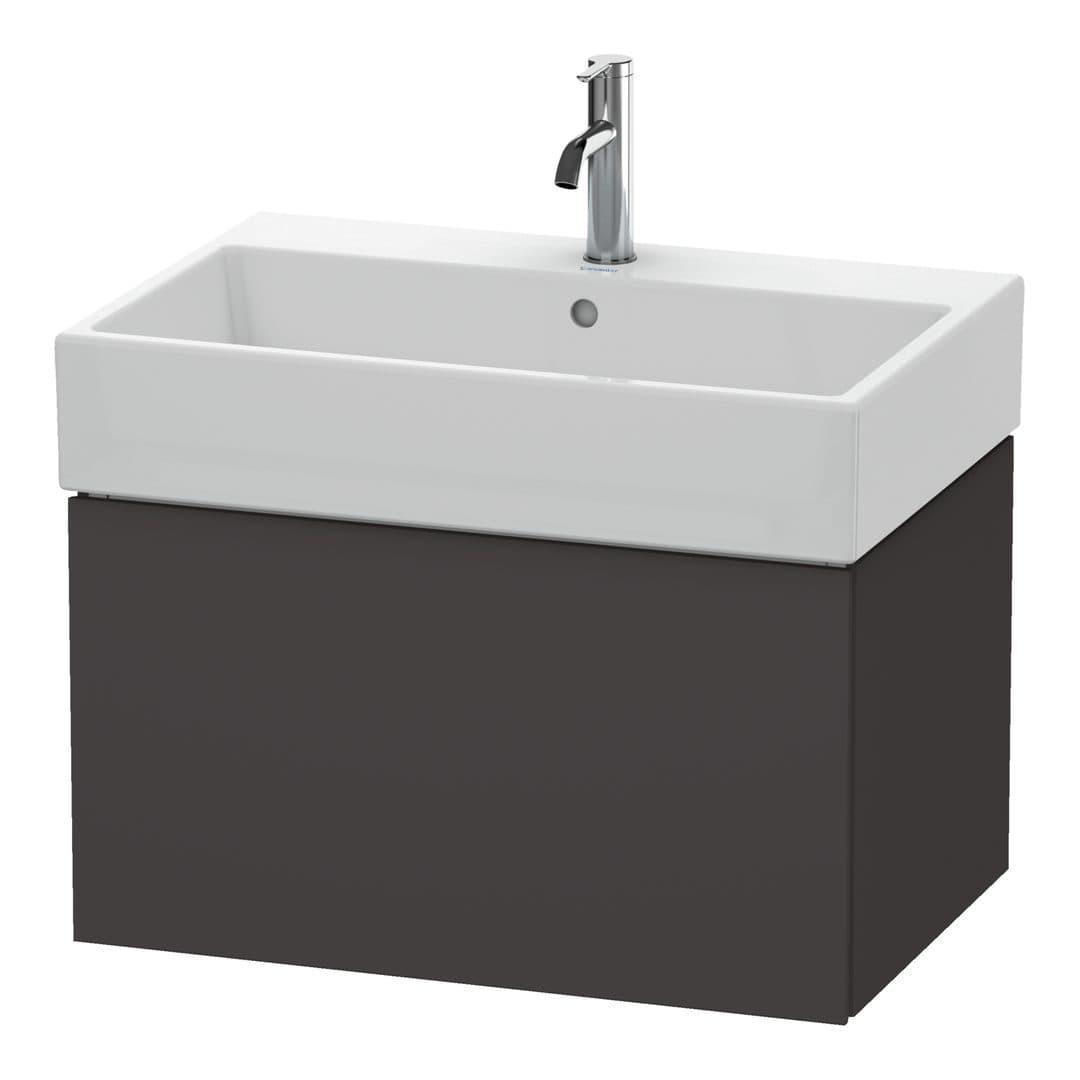 Duravit L-Cube – Έπιπλο Νιπτήρα – 684 mm, 1 συρτάρι, νιπτήρας κέντρο – Graphite Super Matt, Decor (LC617608080)